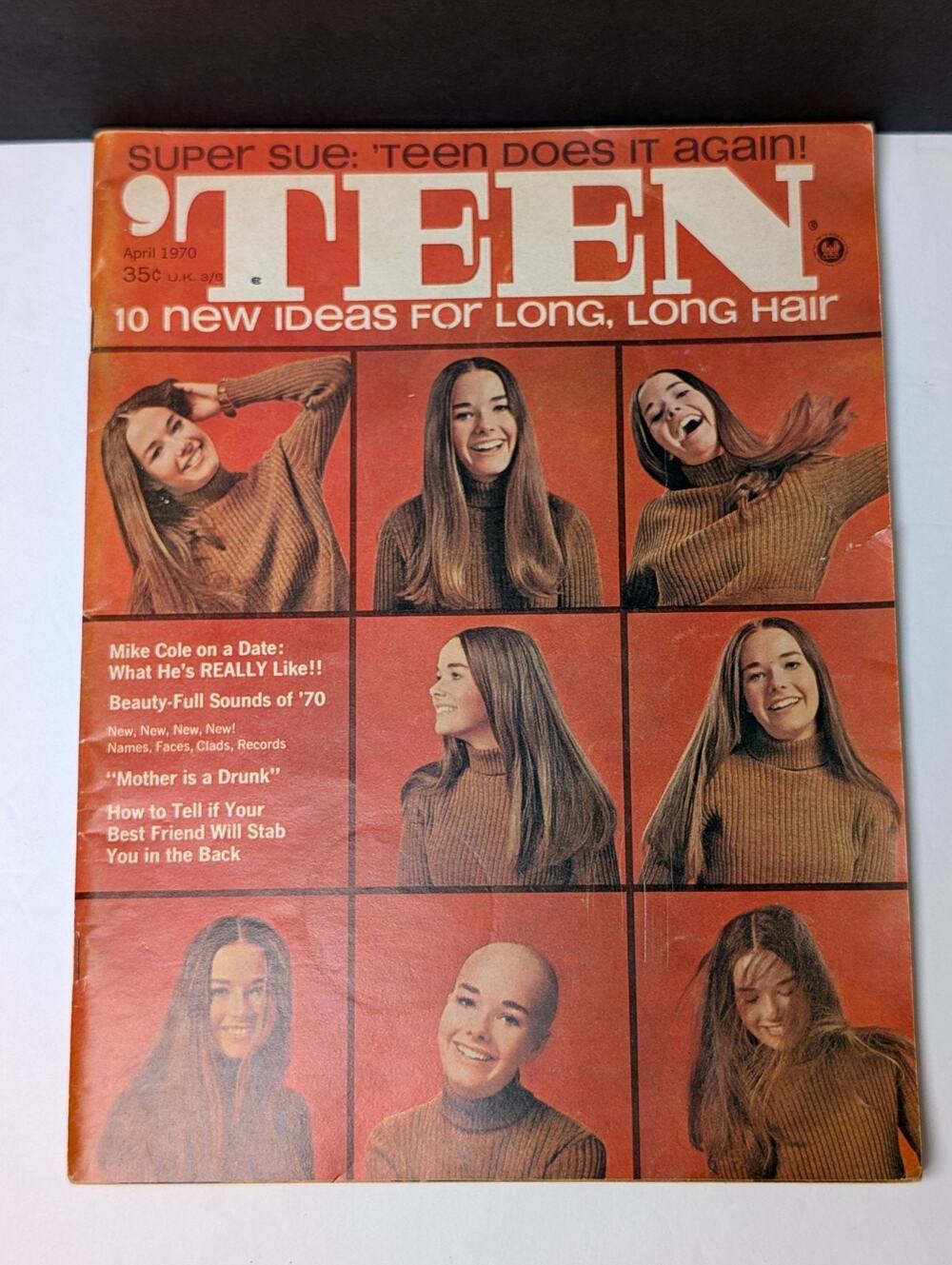 Vtg 'Teen Magazine April 1970 10 New Ideas For Long, Long Hair 70sMusic Ephemera